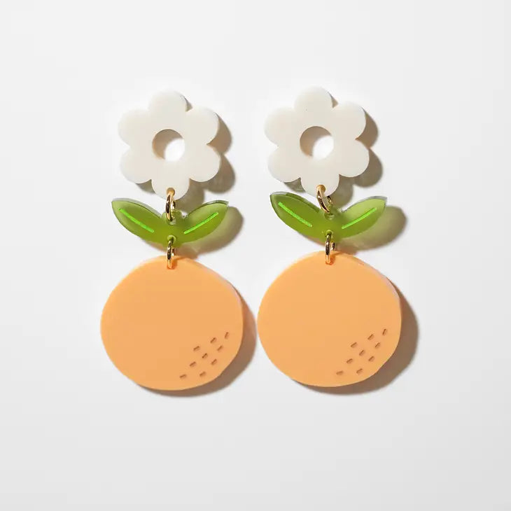 Pastel Orange Blossom Dangle Earrings by Sleepy Mountain
