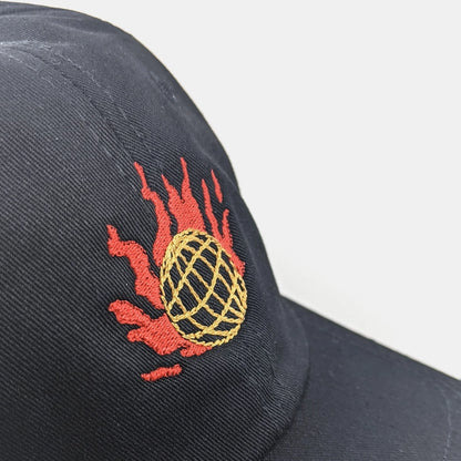 Burning Hat Black Dad Cap by Badaboöm Studio