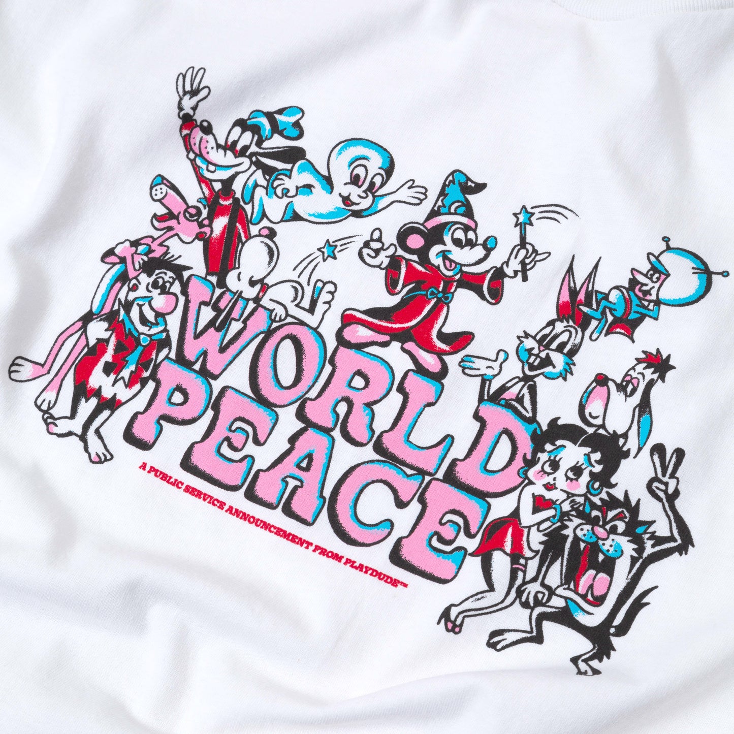 World Peace White Tee from Playdude