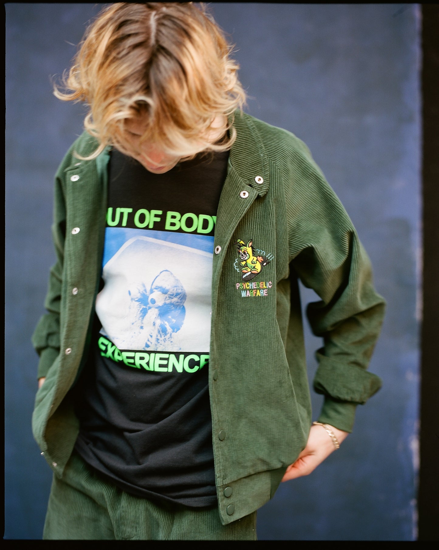 Psychedelic Warfare Corduroy Bomber Jacket from Playdude