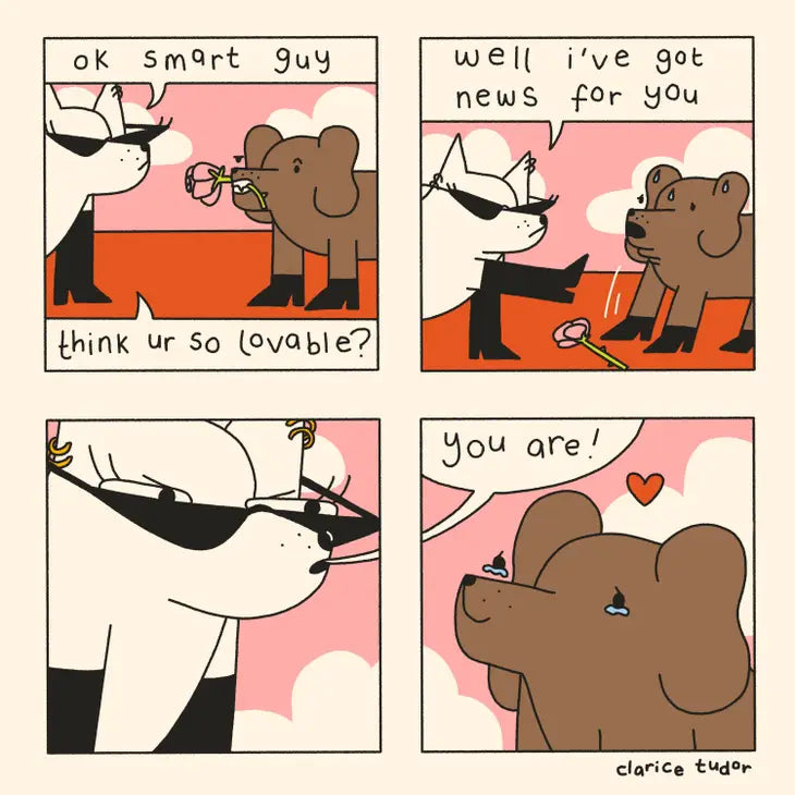 Lovable Comic Postcard Print by Clarice Tudor