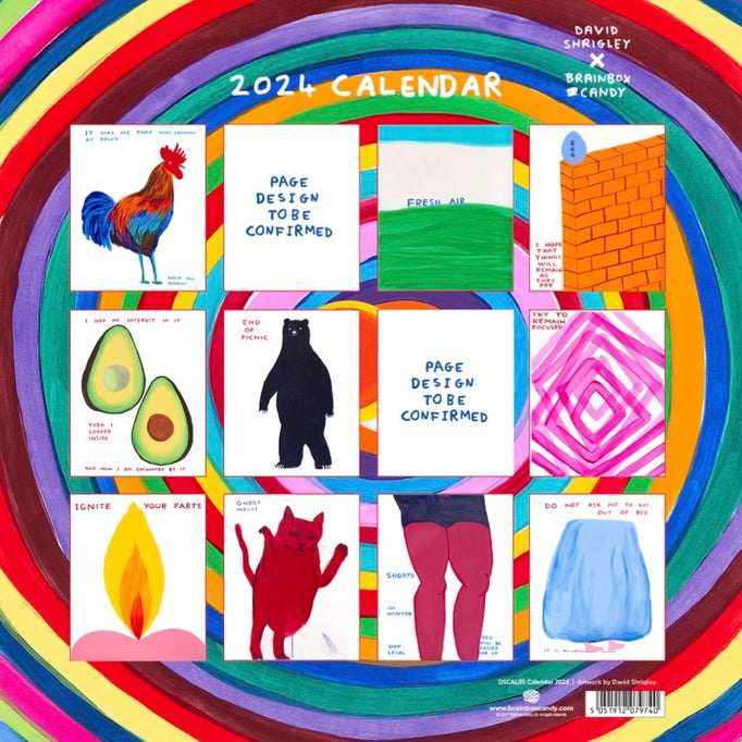 Wall Calendar 2024 by David Shrigley