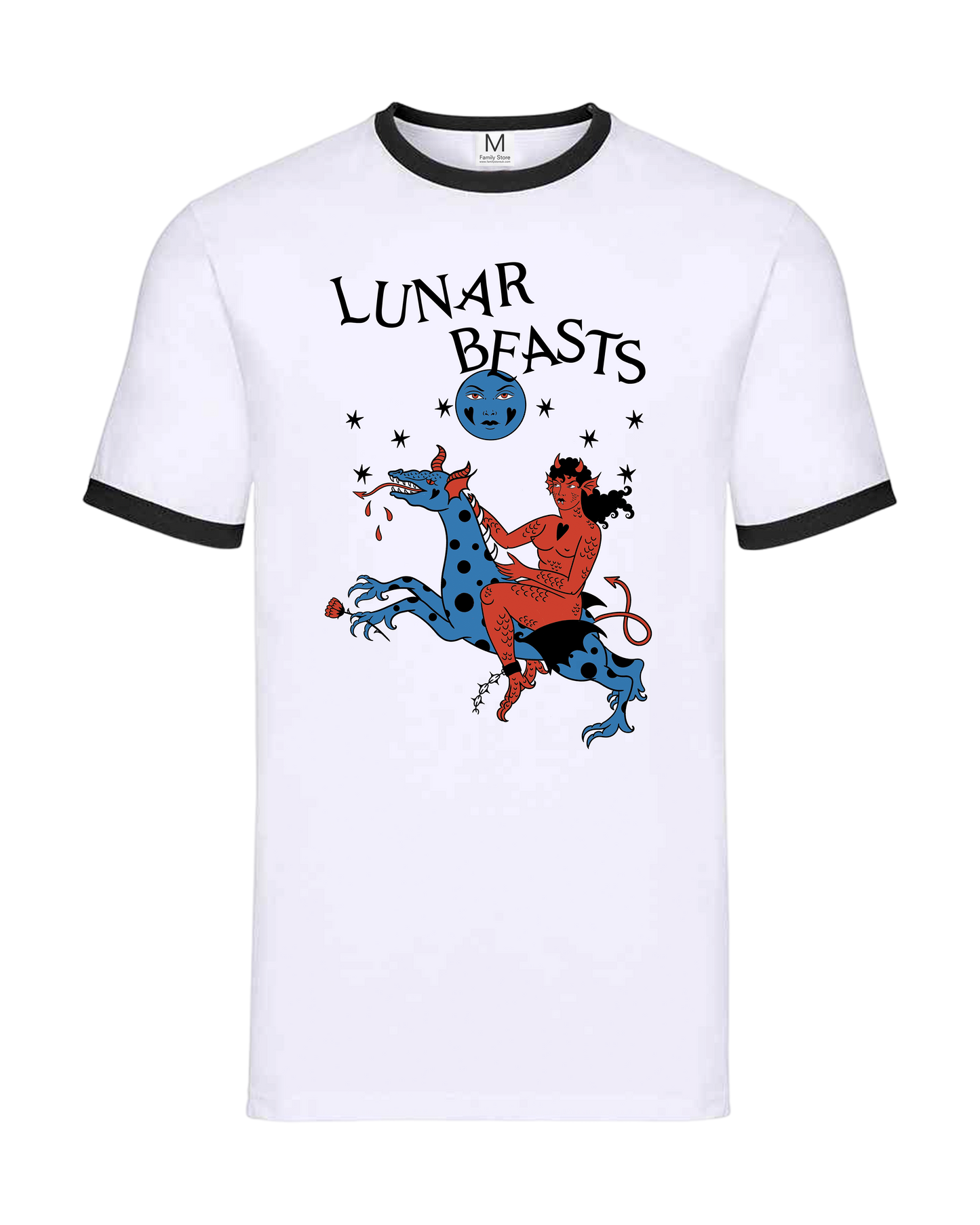Lunar Beasts White Ringer Tee by FS X Marica.Mila