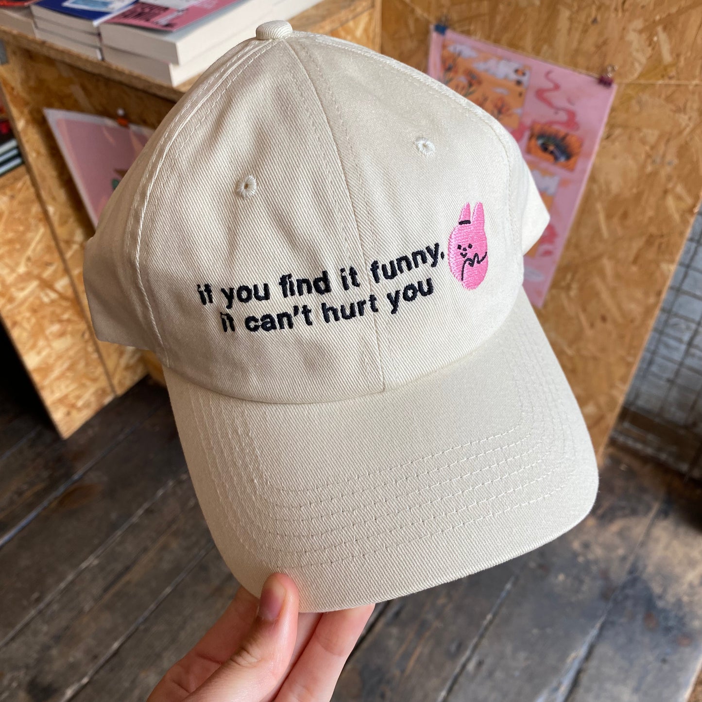 Find It Funny Cream Dad Cap by Clarice Tudor