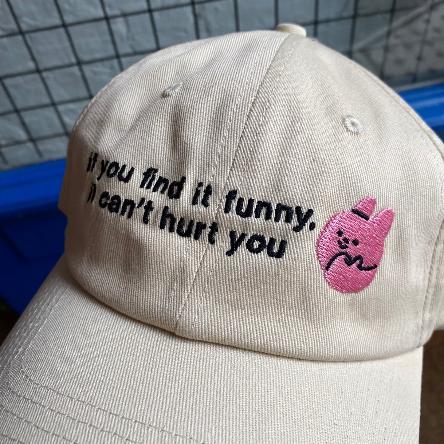 Find It Funny Cream Dad Cap by Clarice Tudor