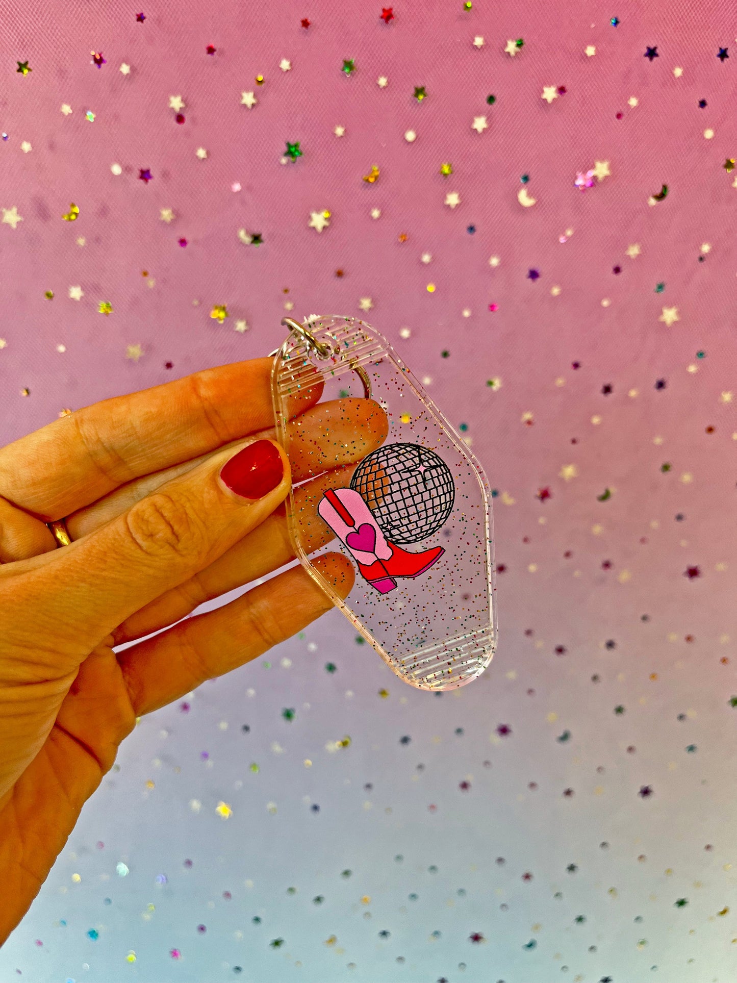 Disco Cowgirl Motel Keychain by A Shop Of Things