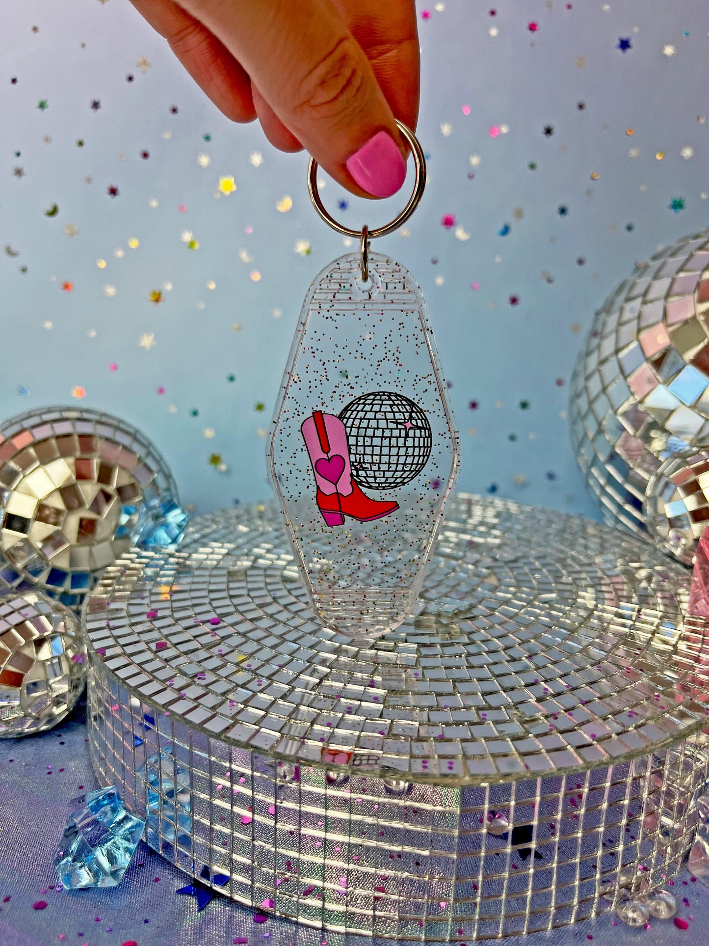 Disco Cowgirl Motel Keychain by A Shop Of Things
