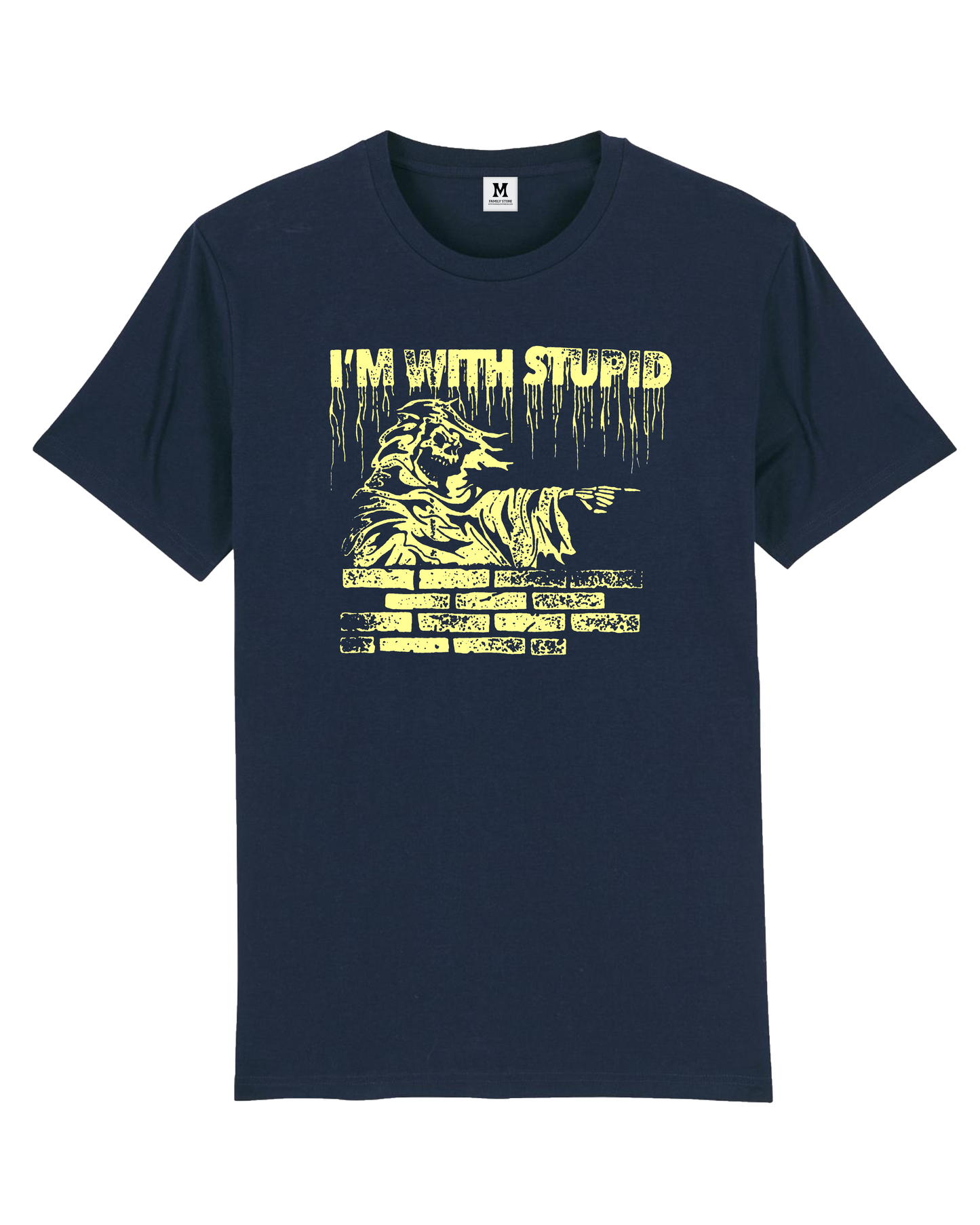 STUPID Navy Tee by Karminal