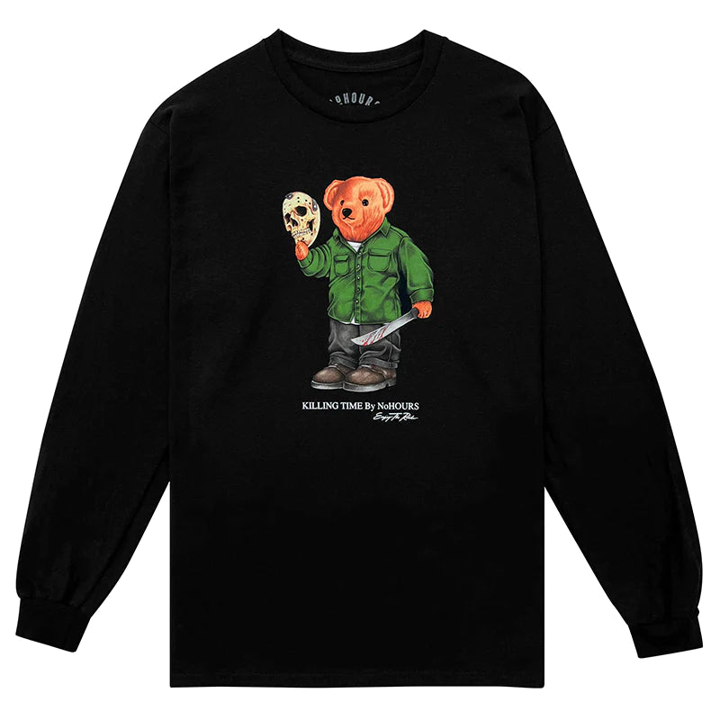 SLASHER BEAR BLACK LONGSLEEVE by No Hours