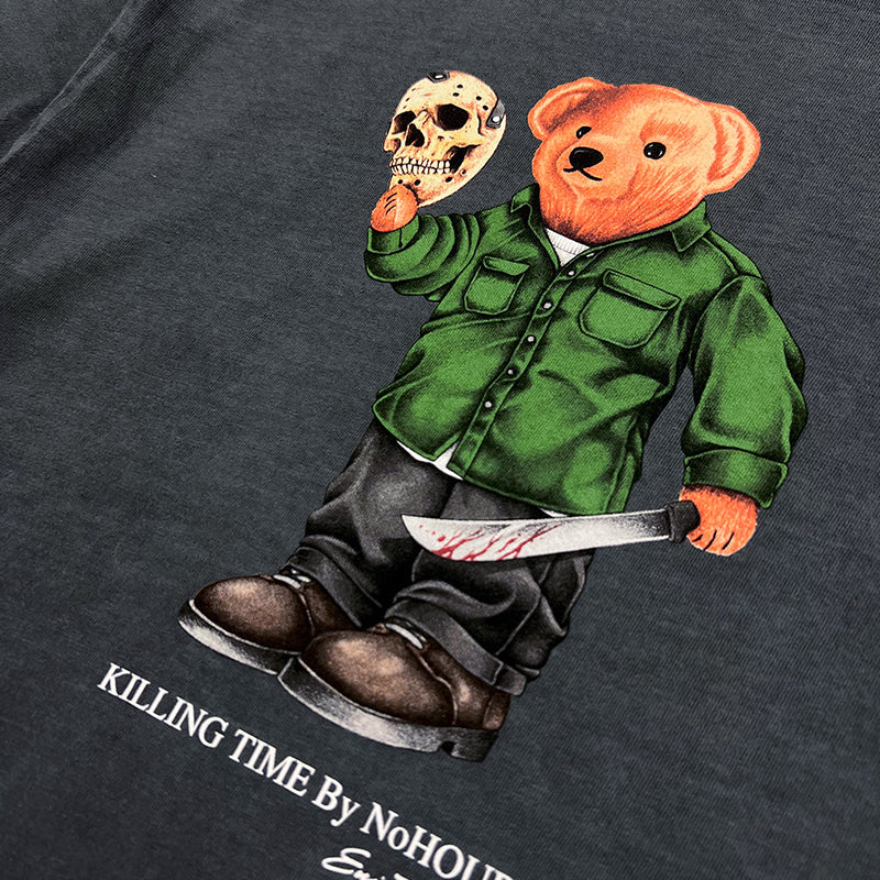 SLASHER BEAR GREY TEE by NO HOURS