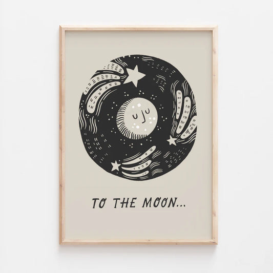 To the moon A4 print by Lauren Marina