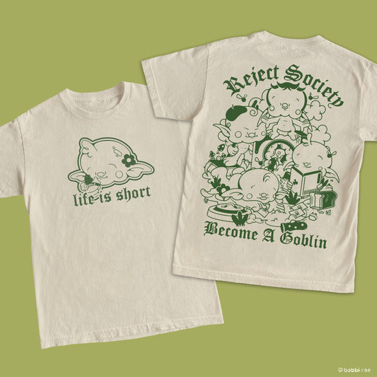 Reject Society Cream Tee by Bearcubs