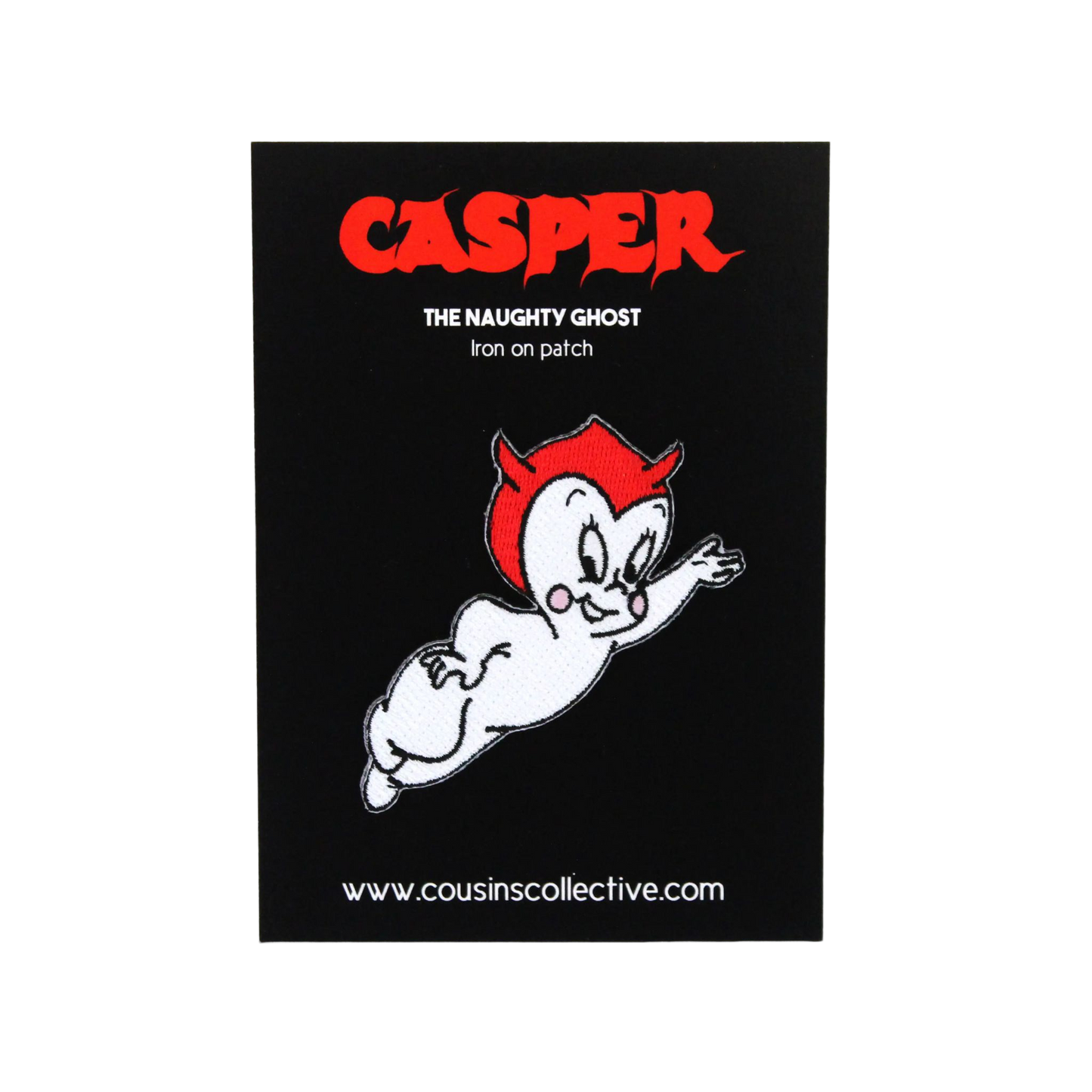Casper Ghost Devil Halloween Embroidered Iron On Patch by Cousins Collective
