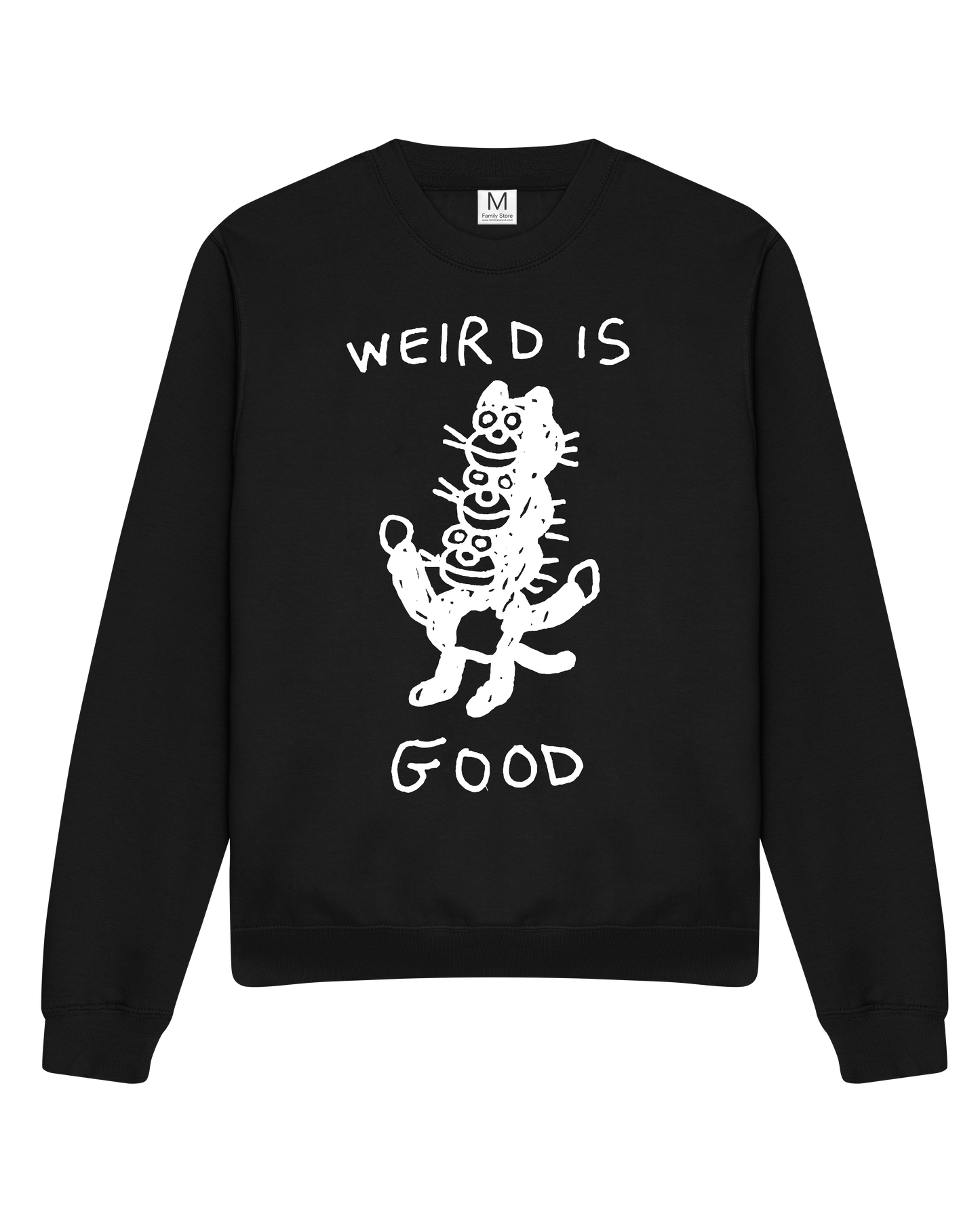 Weird is Good Black SWEATSHIRT by Harry McKenzie x Family Store