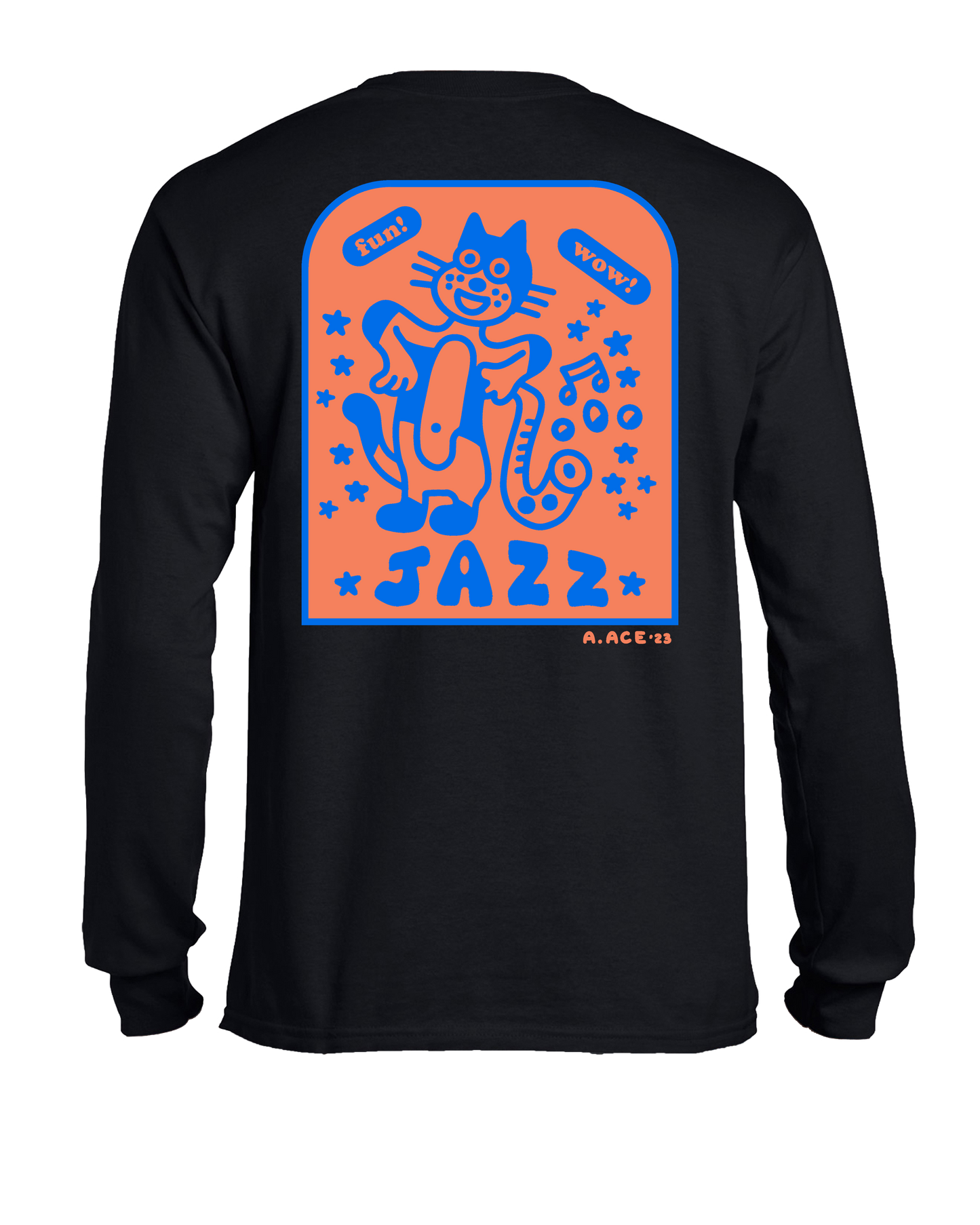 Jazz Cat Black Longlseeve by Adam Ace x Family Store