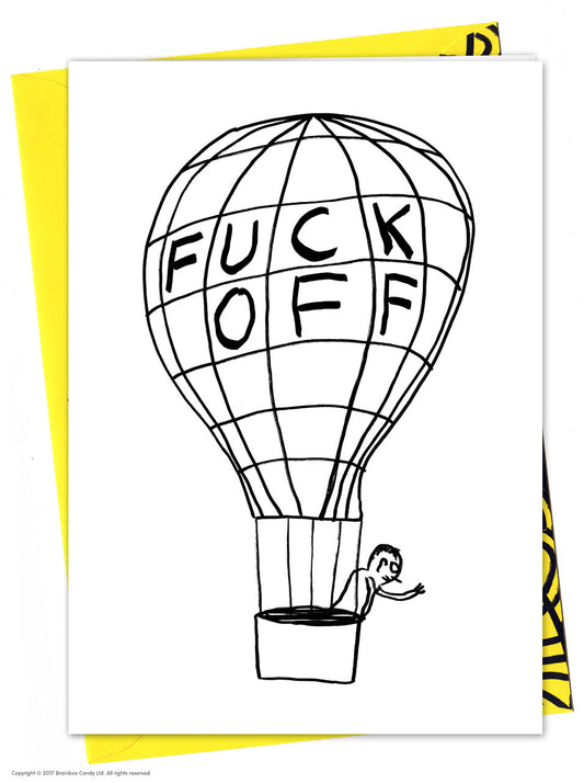 Fuck Off Balloon Card by David Shrigley