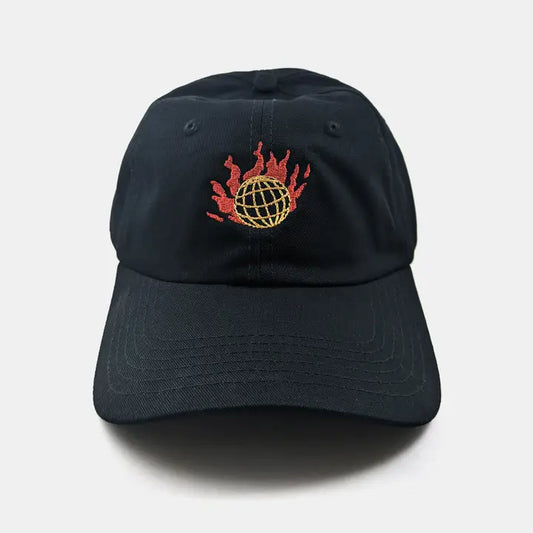 Burning Hat Black Dad Cap by Badaboöm Studio