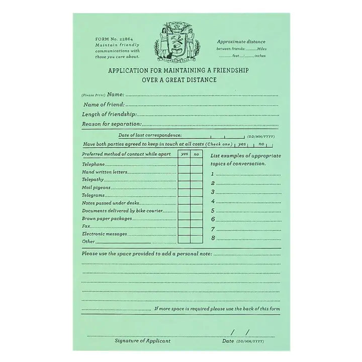 Friendship Application Card by The Regional Assembly of Text
