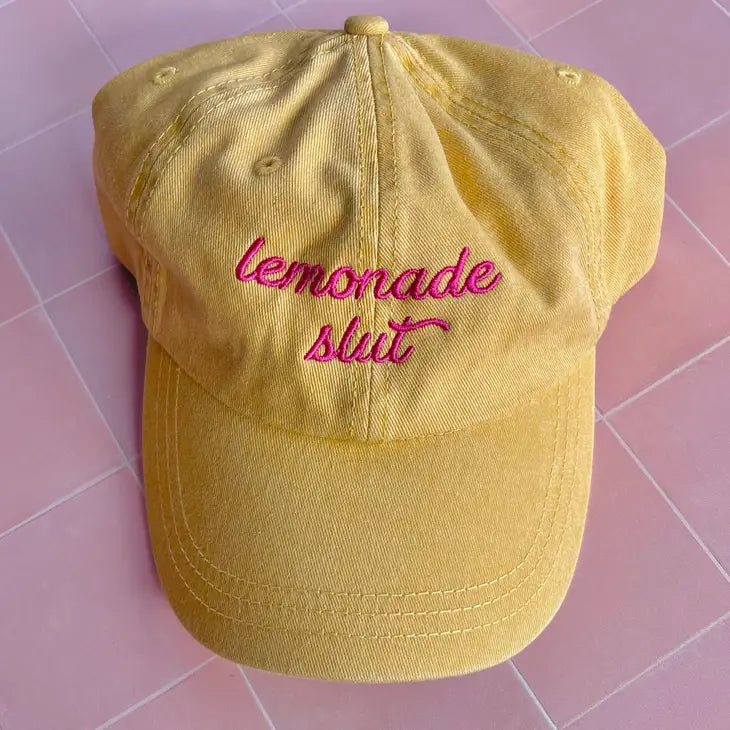 Lemonade slut Yellow Dad Cap by The Silver Spider