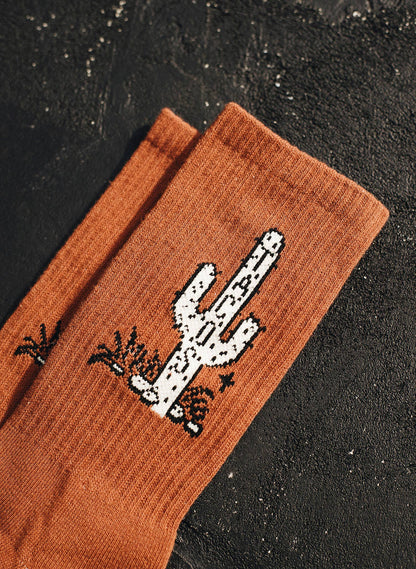 Cactus Taco Western Crew Socks by Pyknic