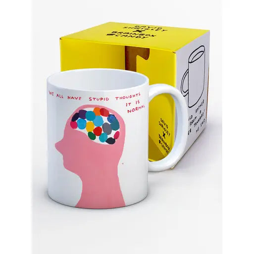 Stupid Thoughts Mug by David Shrigley