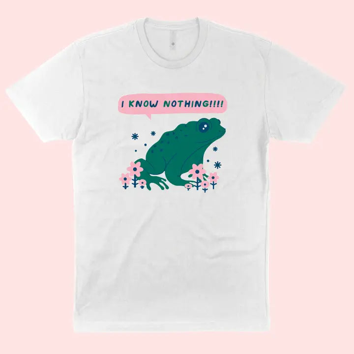 I Know Nothing Frog Tee by Tender Ghost