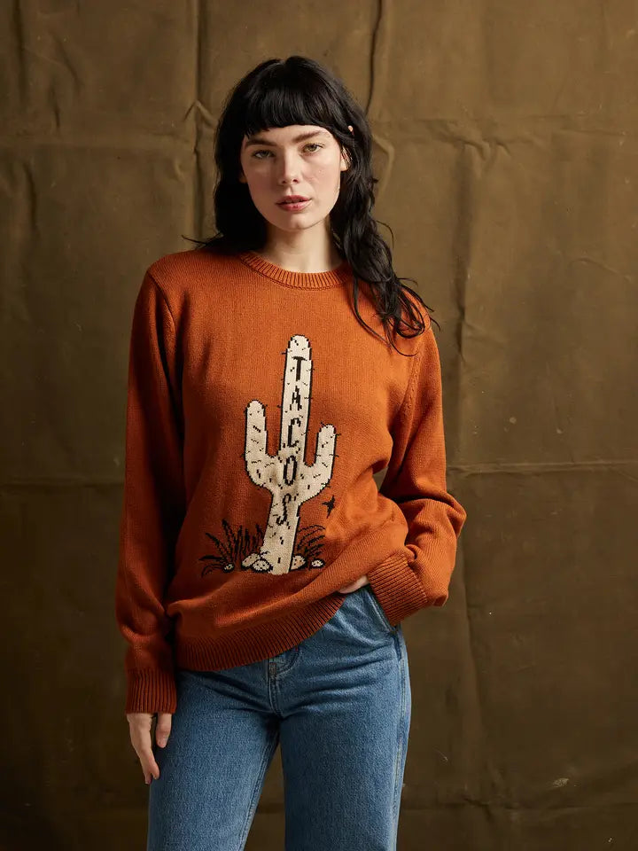 Cactus Tacos Knit Sweater by Pyknic
