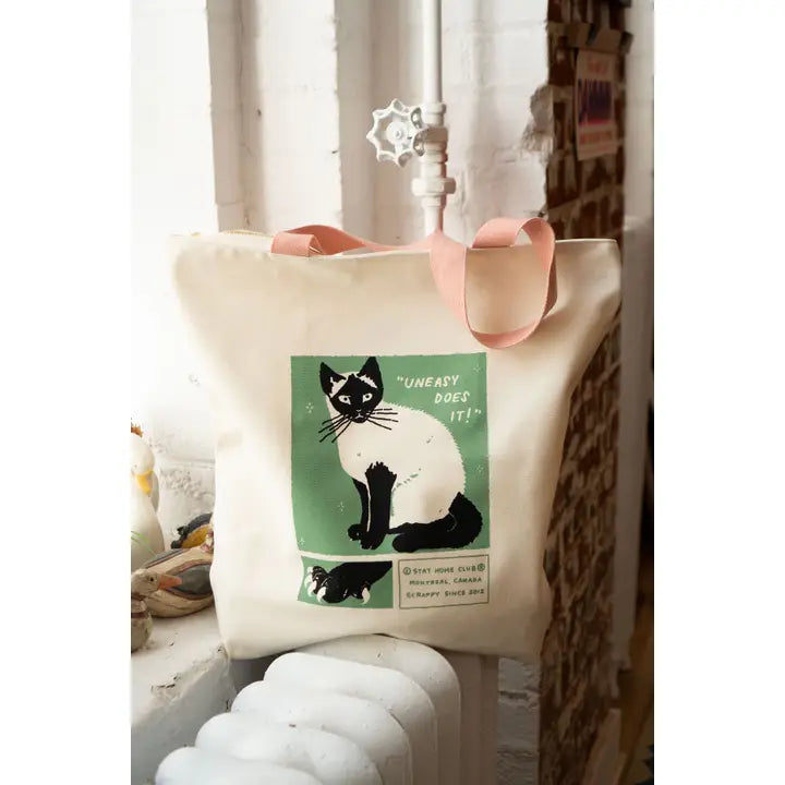 Uneasy Does It Big Zip Tote by Stay Home Club