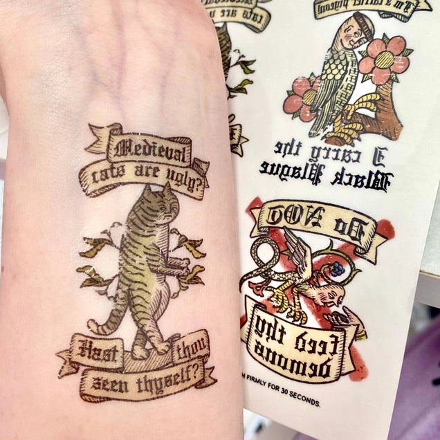 Medieval Temporary Tattoo Sheet by Clarice Tudor