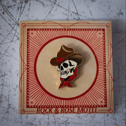 Cowboy Skull Enamel Pin by Rock And Rose Motel