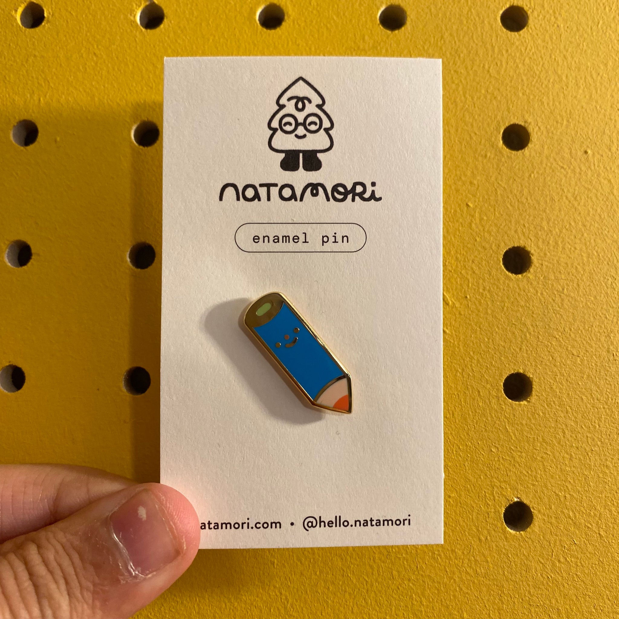 Blue Pencil Enamel Pin by Natamori