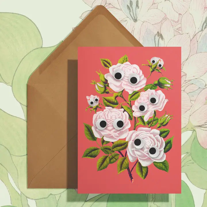 Googly Climbing Roses Card by Stay Home Club