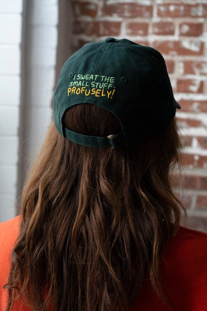 Sweat the Small Stuff Front & Back Green Dad Hat by Stay Home Club
