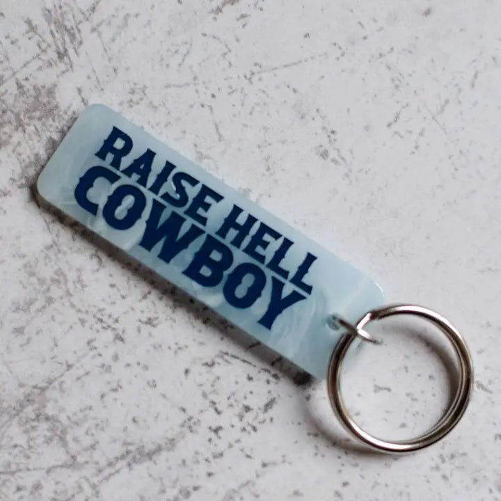 Raise Hell Cowboy Keychain by Rock and Rose Motel