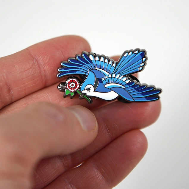 Blue Jay Enamel Pin by Stuntin' Goods