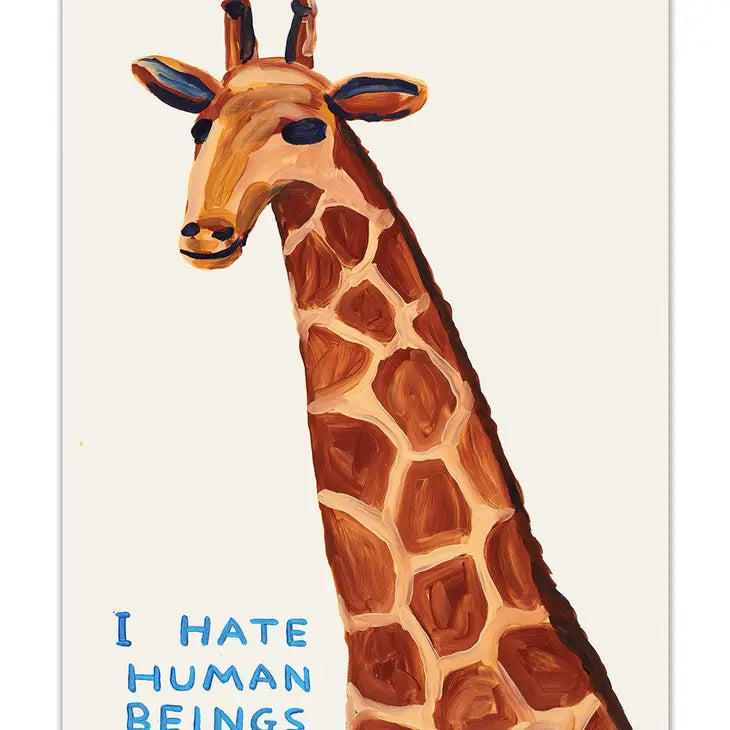 I Hate Human Beings Postcard by David Shrigley