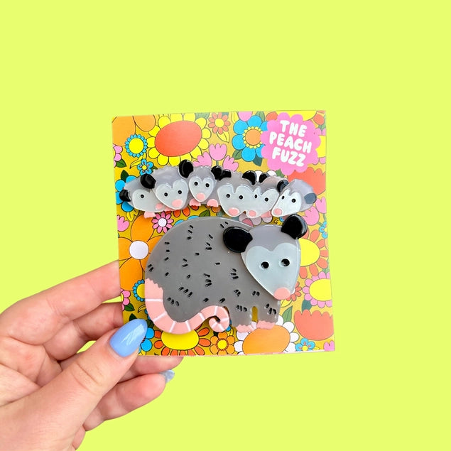 Possum Family Hair Clips by The Peach Fuzz