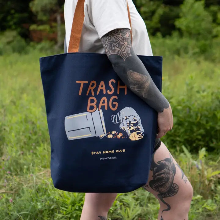 Trash Bag Big Zip Tote by Stay Home Club
