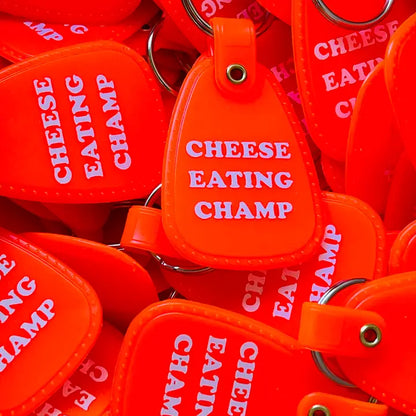 Cheese Eating Champ Keyring by The Silver Spider