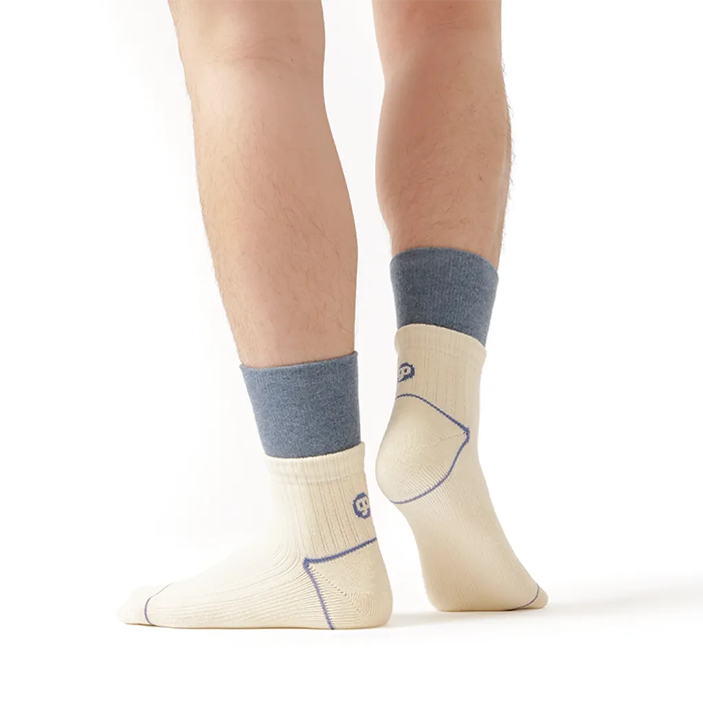 LAPIS Denim Double Layer Mid Socks by Good Pair Socks