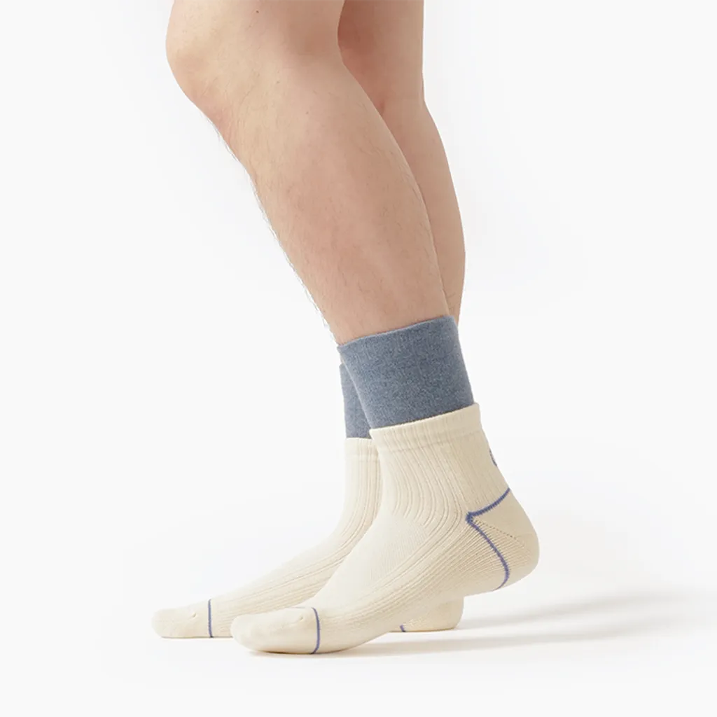 LAPIS Denim Double Layer Mid Socks by Good Pair Socks