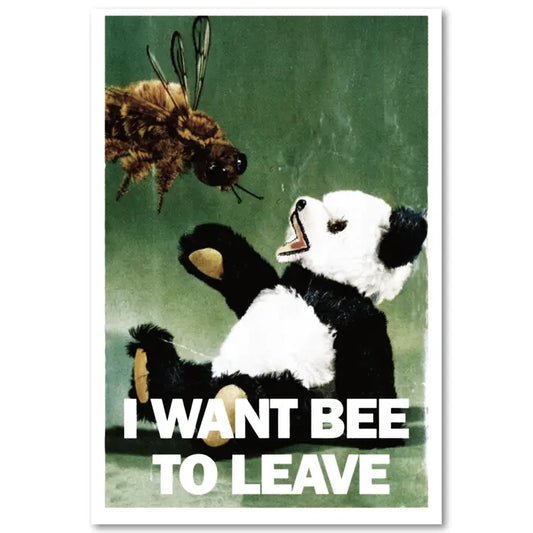 Bee Leave Risograph Poster by Arcane Bullshit
