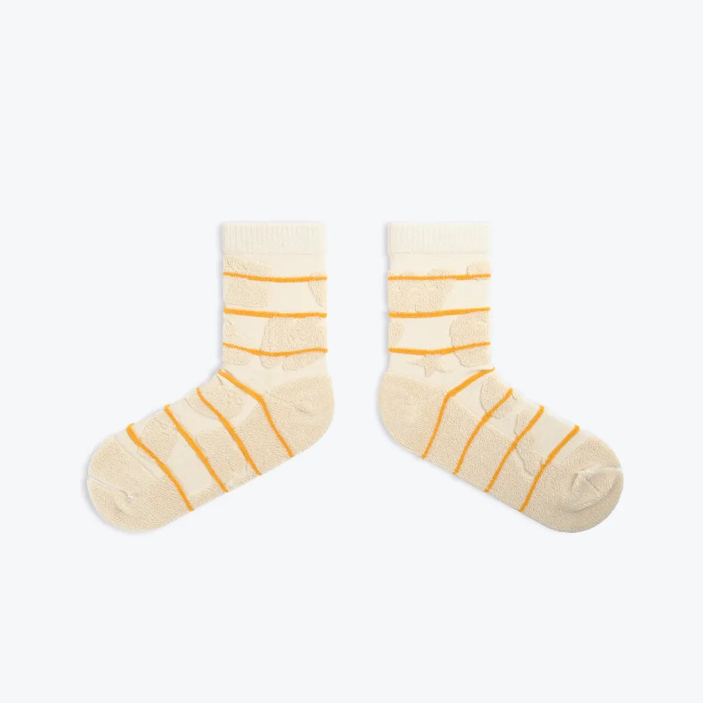 What A Weirdiful World Creamy Reversible Crew Socks by Good Pair Socks