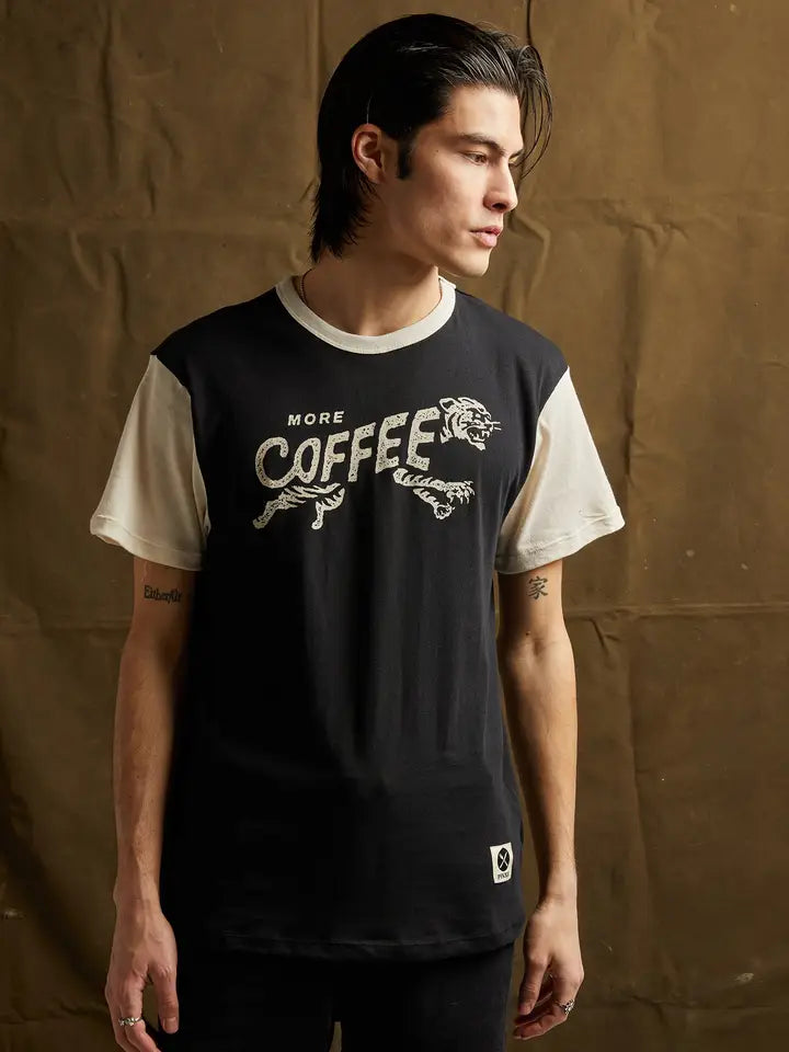 More Coffee Ringer T-Shirt by Pyknic