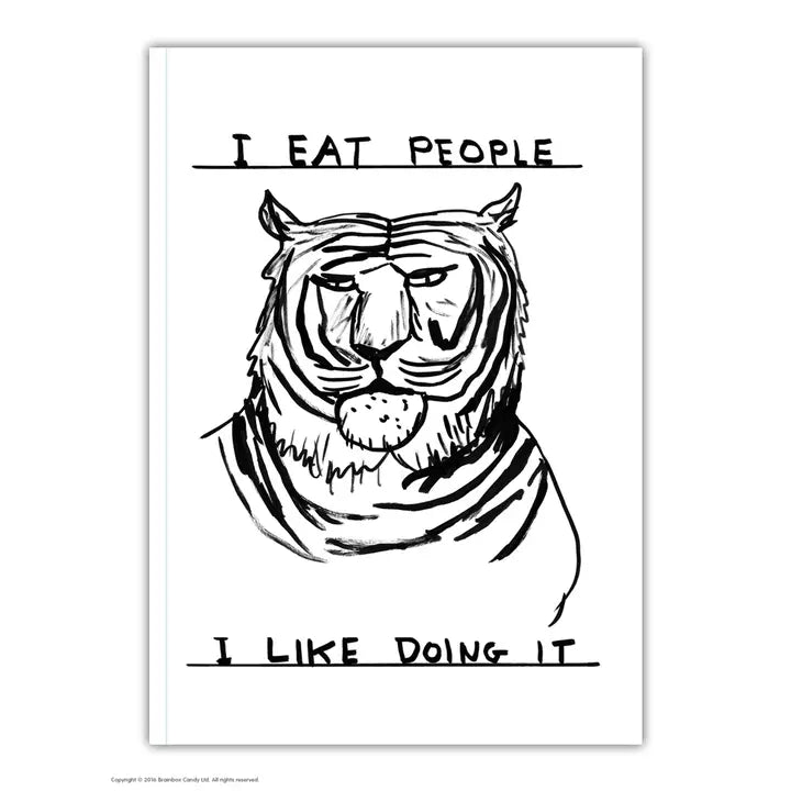 I Eat People A6 Notebook by David Shrigley