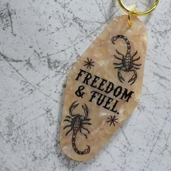 Freedom and Fuel Keychain by Rock and Rose Motel