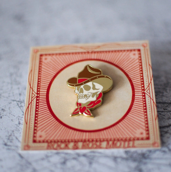 Cowboy Skull Enamel Pin by Rock And Rose Motel