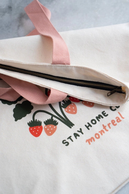 Fruits Big Zip Tote by Stay Home Club