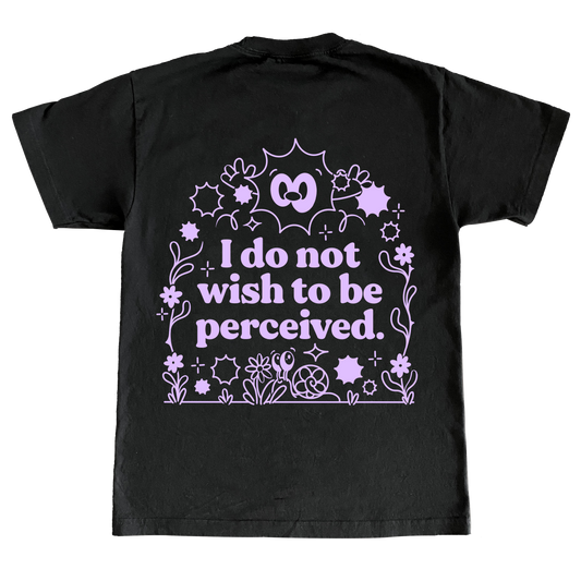 Do Not Perceive Me Black Tee by Bearcubs