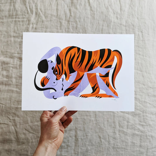 Tiger Bites A4 print by Karolin Schnoor